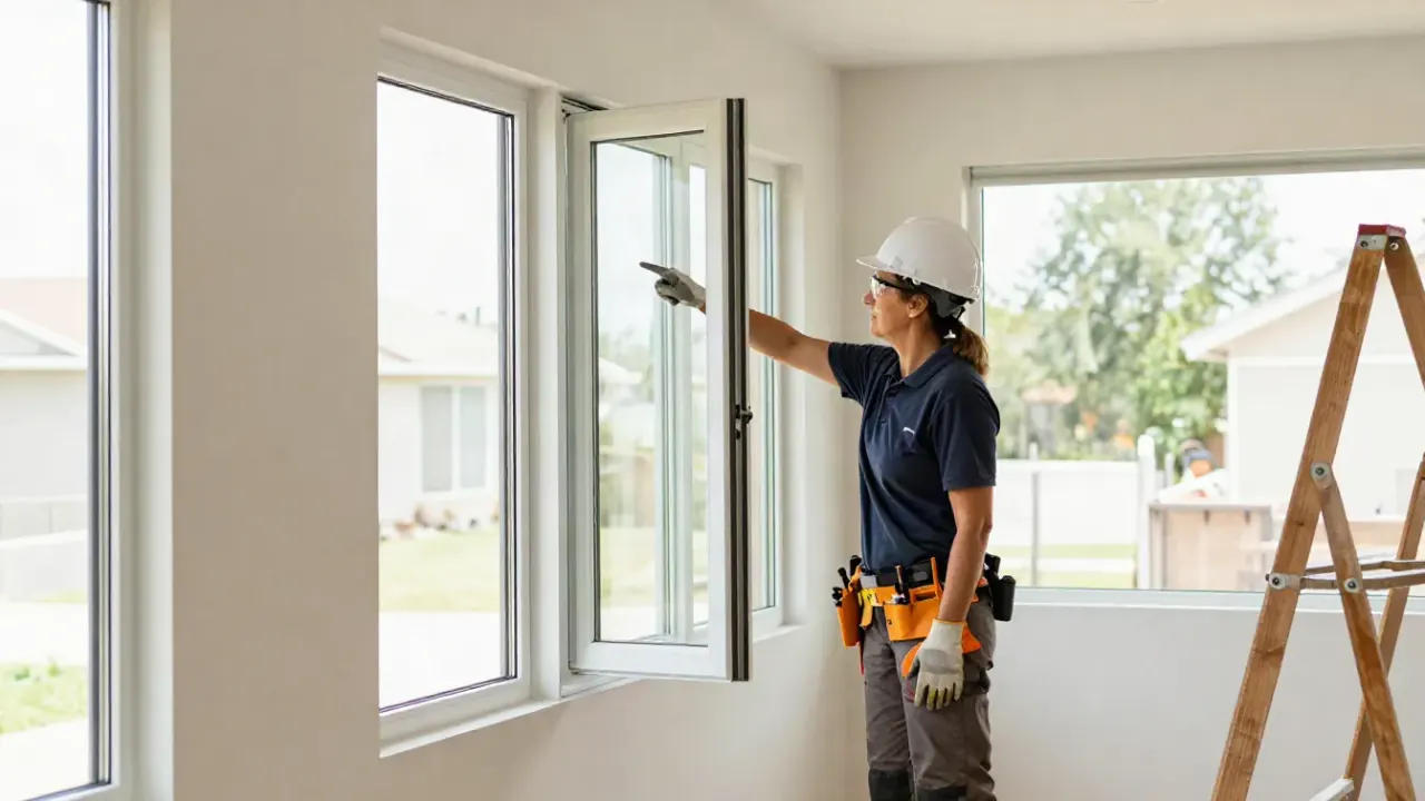 Windows Repair and Installation in Sunrise: window technician in conversation with a homeowner in their living room